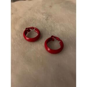 earrings-fashion red hoop earrings